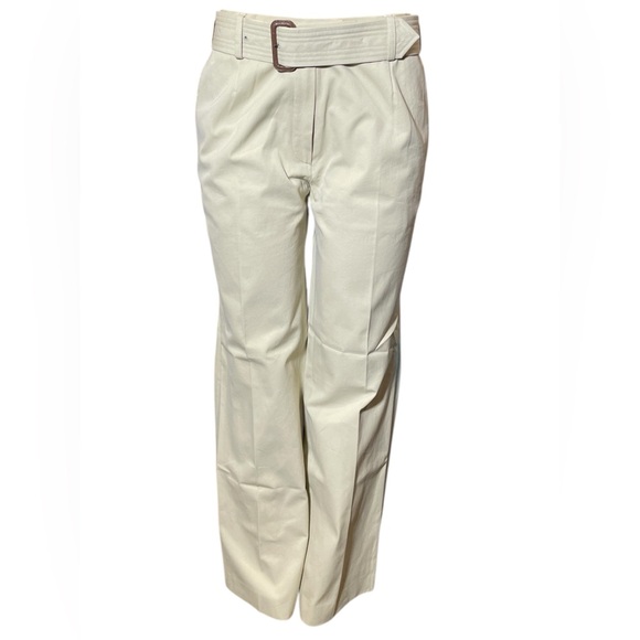 Burberry Khaki Belted Slacks + Belt Women’s 8